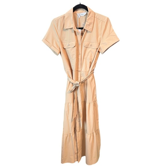 NWT Lucky Brand Short sleeve utility shirt dress tan Sz S - Picture 5 of 7